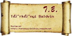 Tárkányi Baldvin névjegykártya